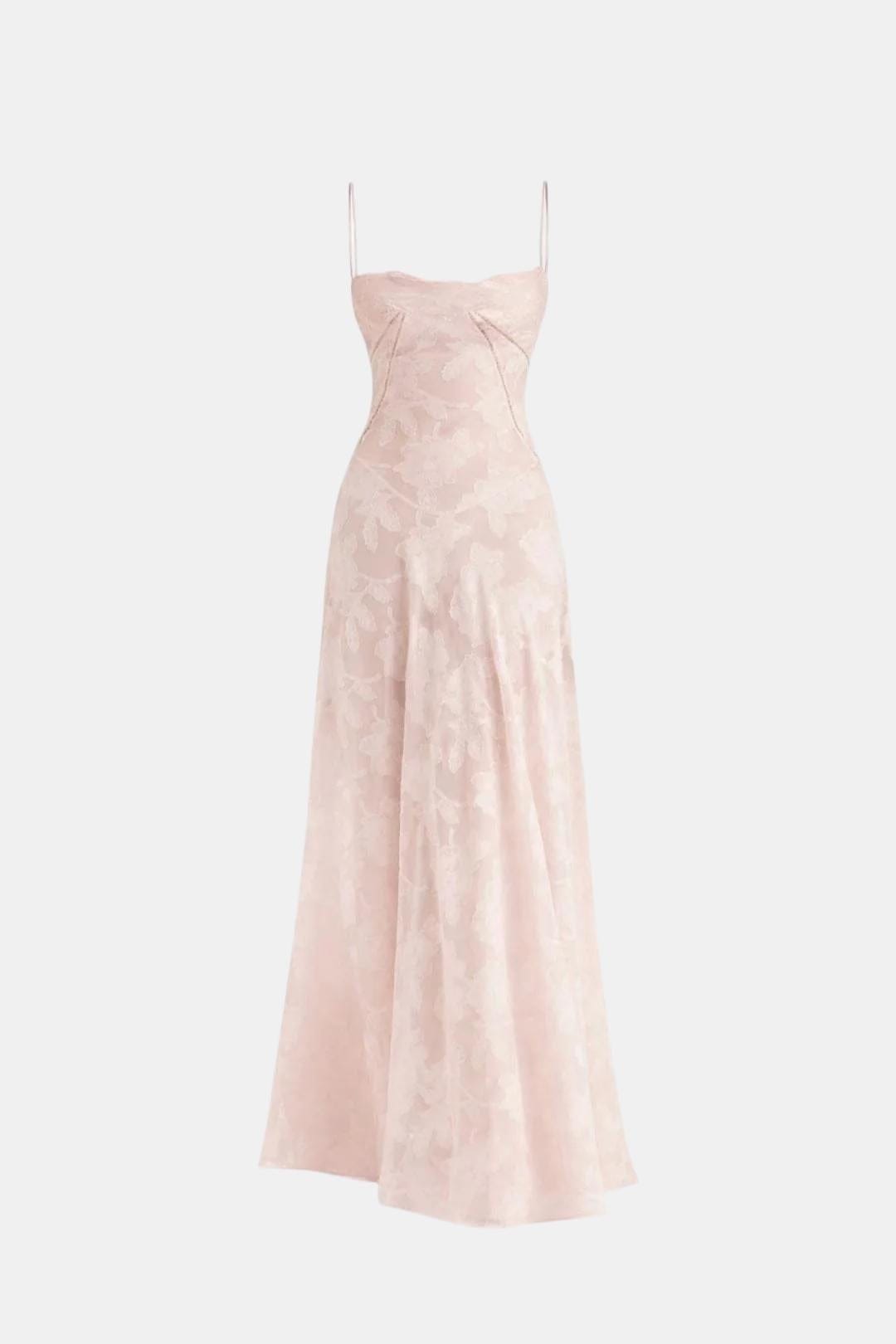 Amelia - Flowy Women's Wedding Guest Dress with Sweetheart Neckline and Maxi Length