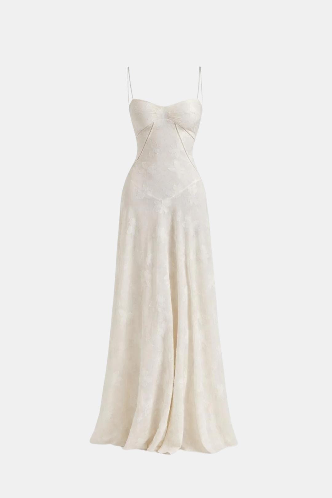 Amelia - Flowy Women's Wedding Guest Dress with Sweetheart Neckline and Maxi Length