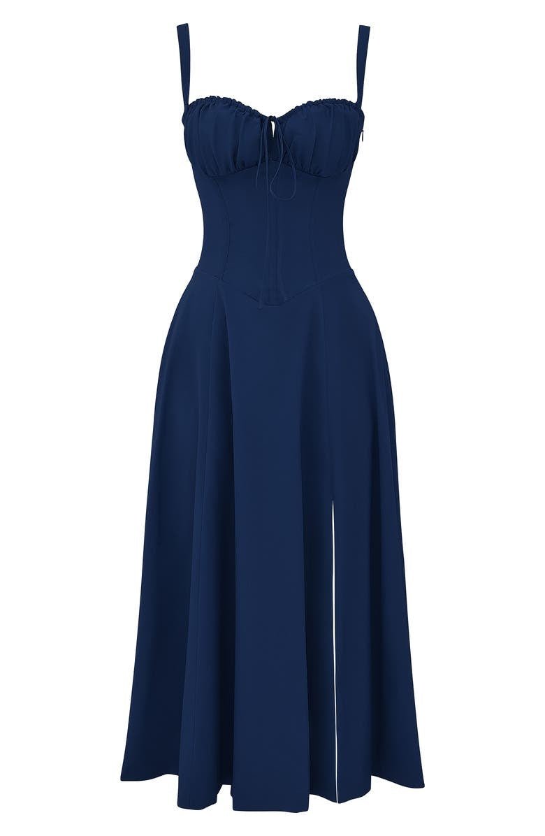 Aurora - Romantic Women's Wedding Guest Dress with Sweetheart Neckline and Front Slit