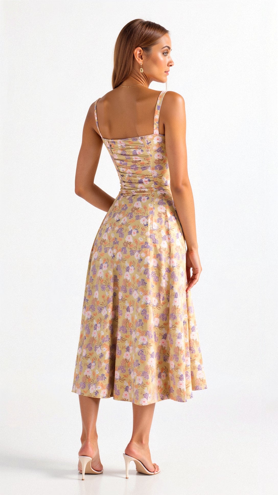 Aurora - Romantic Women's Wedding Guest Dress with Sweetheart Neckline and Front Slit