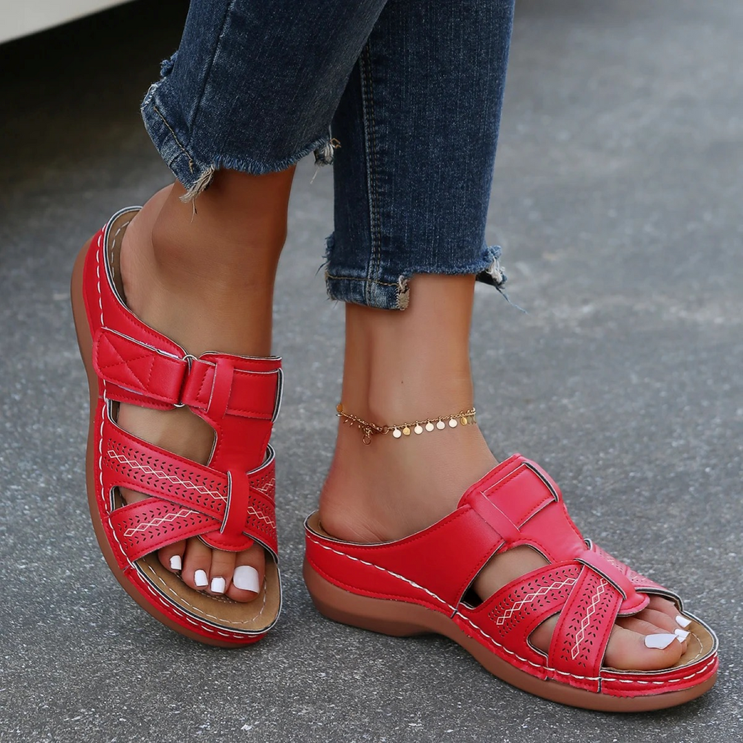 Charlotte - Orthopedic Sandals for Women with Wedge Sole and Cutout Strap Detail