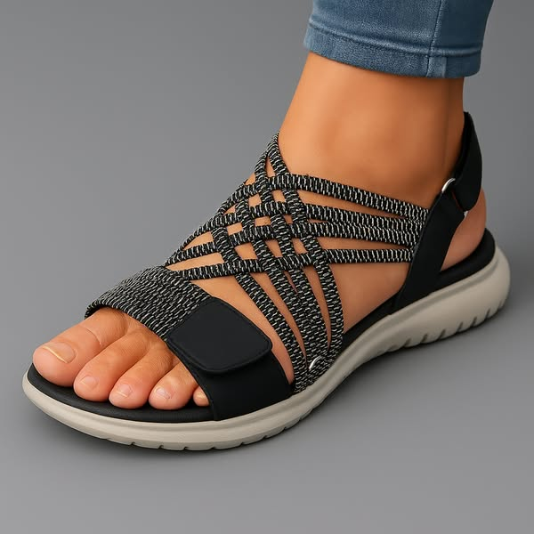 Ella - Orthopedic Sandals for Women with Elastic Crossover Straps and Lightweight Sole