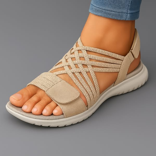 Ella - Orthopedic Sandals for Women with Elastic Crossover Straps and Lightweight Sole