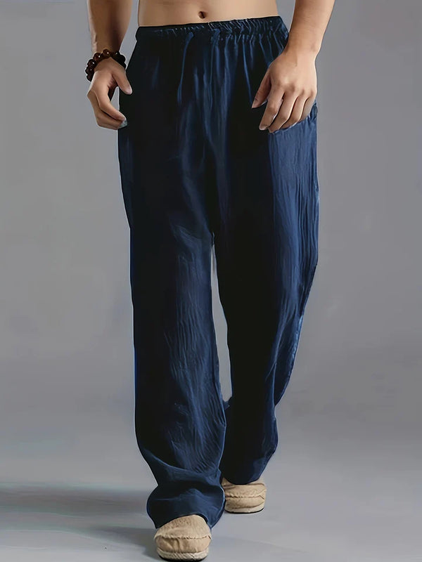 Ethan - Relaxed Men's Linen Pants with Drawstring Waist and Side Pockets