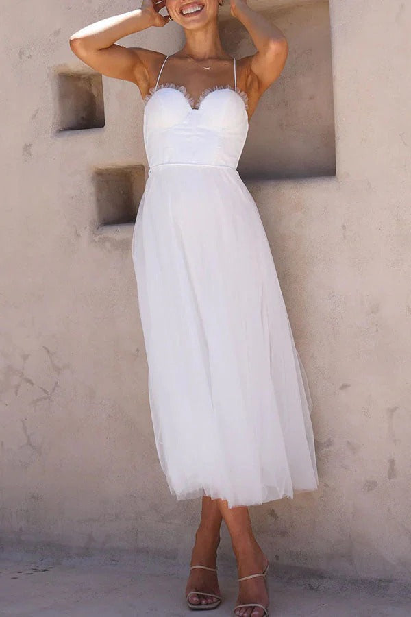 Mia - Romantic Women's Wedding Guest Dress with Bustier Bodice and Tulle Skirt