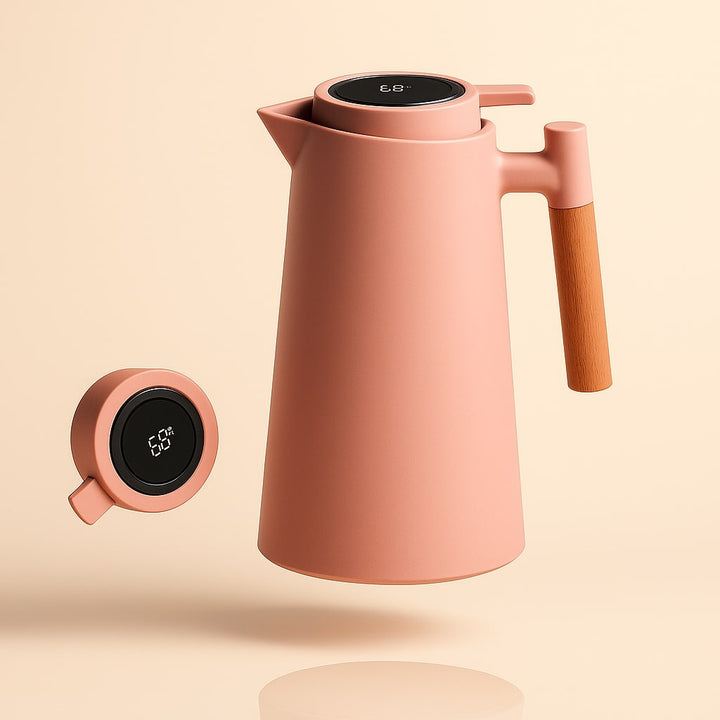Thermal Carafe with Temperature Display | 1 Liter Insulated Coffee & Tea Carafe