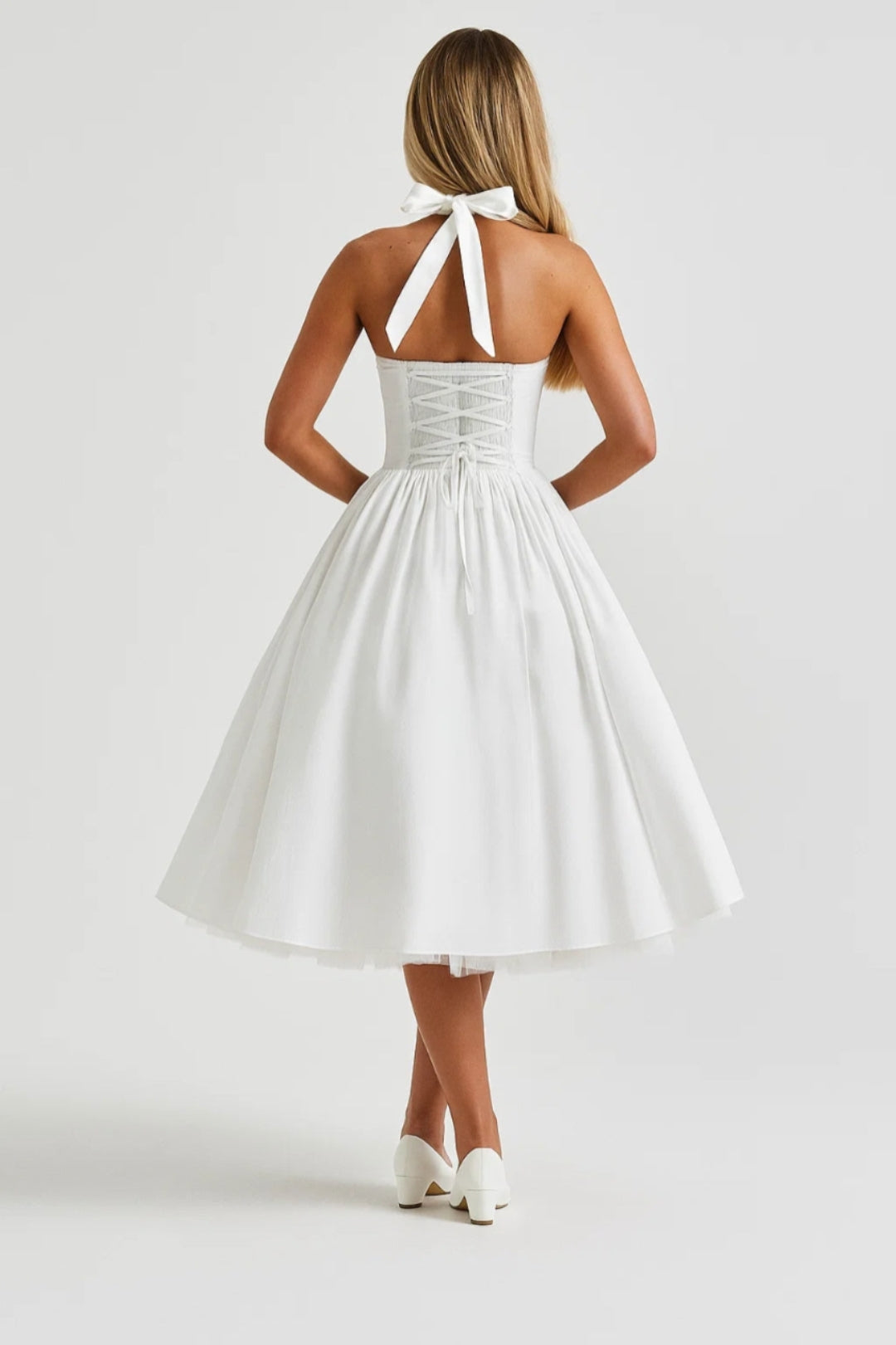 Midi Dress Women - Vintage Halter | Retro Fit-and-Flare