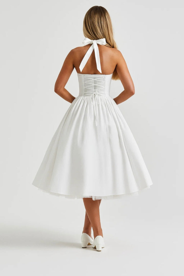 Midi Dress Women - Vintage Halter | Retro Fit-and-Flare