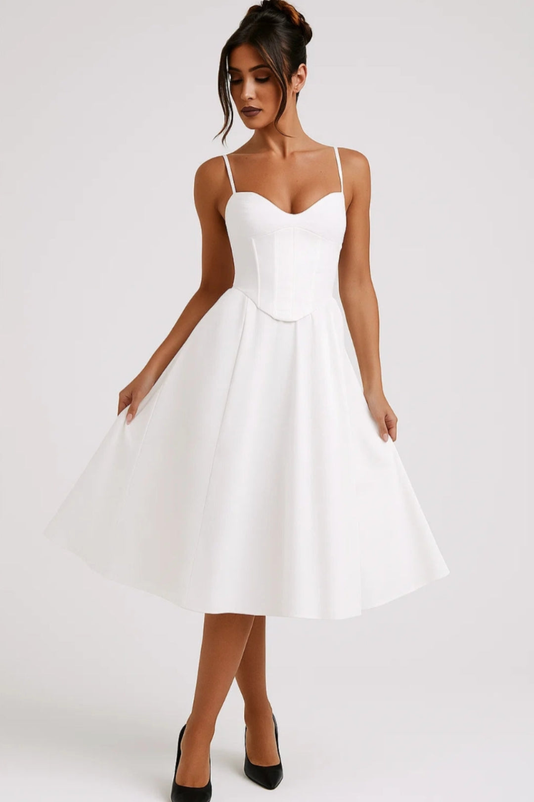 Midi Dress Women - Sweetheart Corset | -Up Back